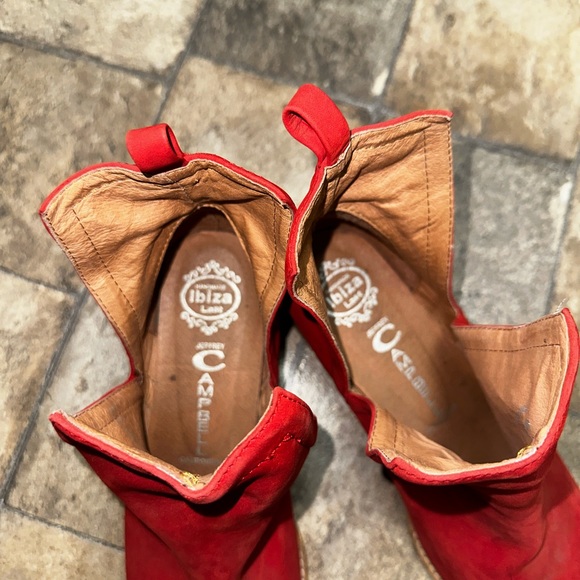 Jeffrey Campbell Suede Red Leather ankle boot sz 40 - Picture 5 of 6